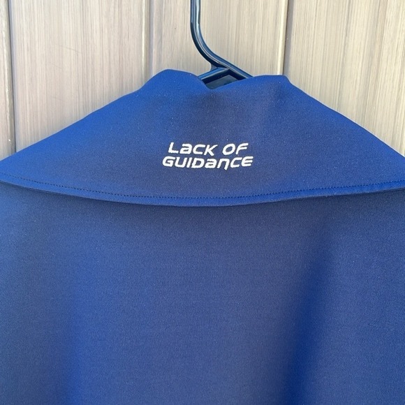 Lack of Guidance Navy Blue Track Jacket Logo Full Zip Men's Size L - Picture 11 of 11